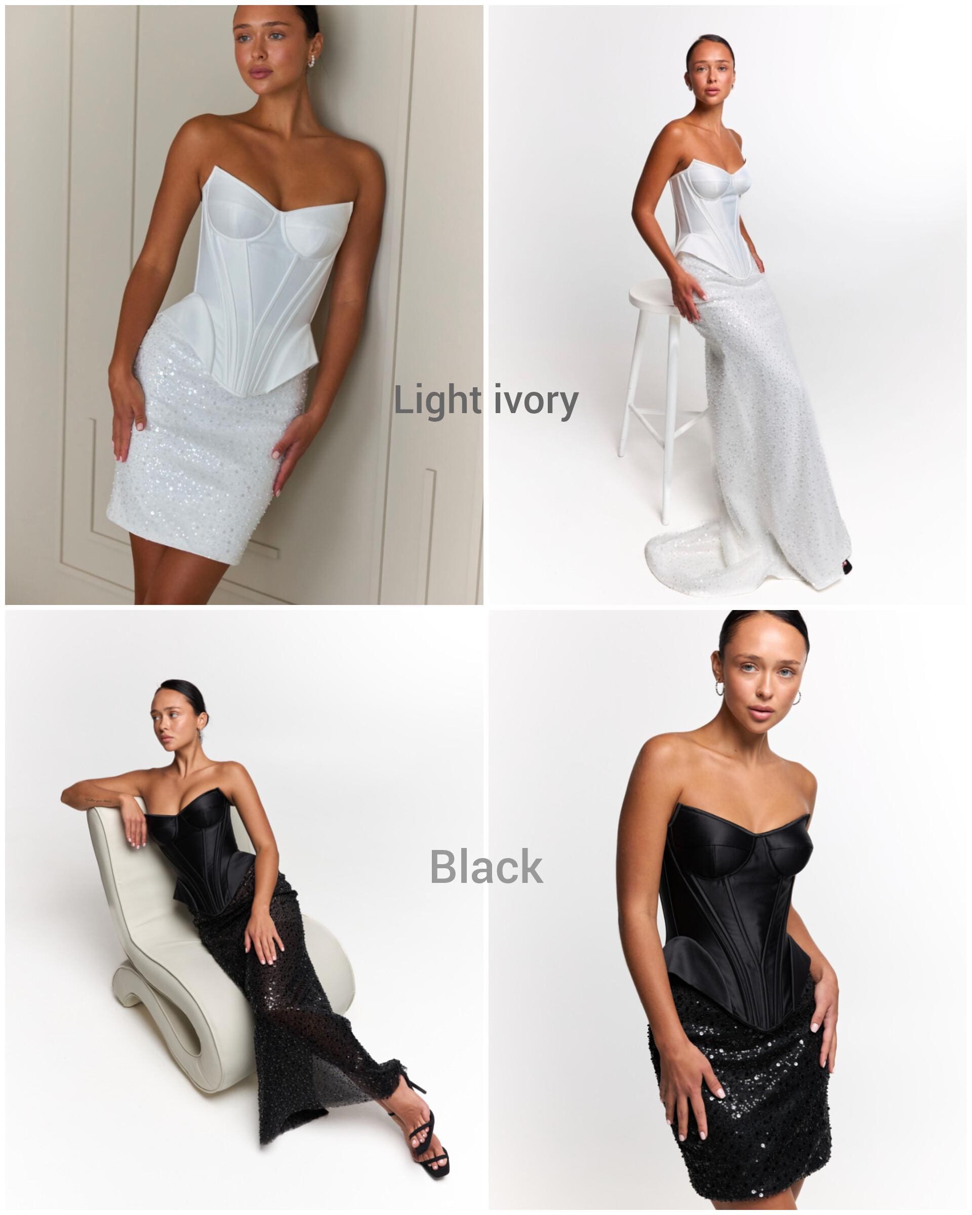 Wedding dress midi lace cover, midi elopement engagement and civil corset wedding dress