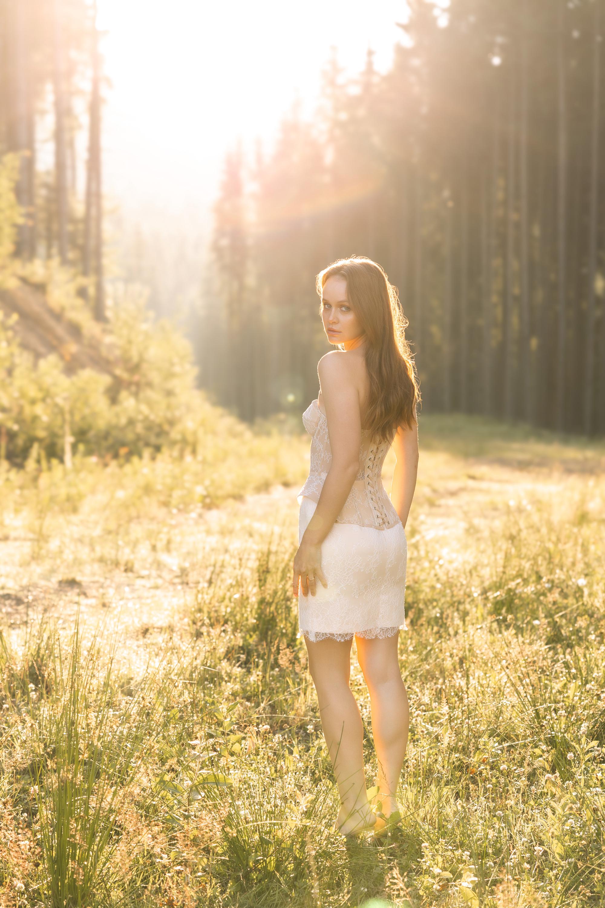 Wedding dress short, mini elopement engagement and civil corset lace covered wedding dress