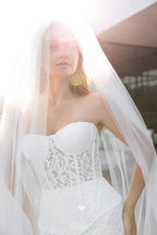 Soft tule bridal veil, wedding veil, long chapel length, cathedral length