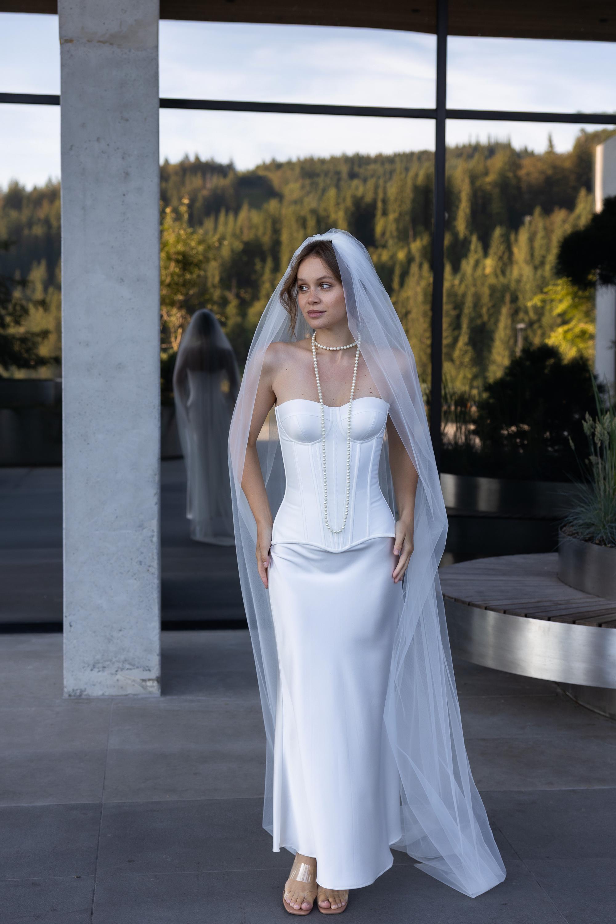 Soft tule bridal veil, wedding veil, long chapel length, cathedral length