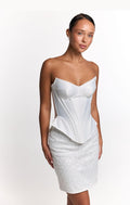 Wedding dress, sequins mini elopement engagement and civil corset wedding dress