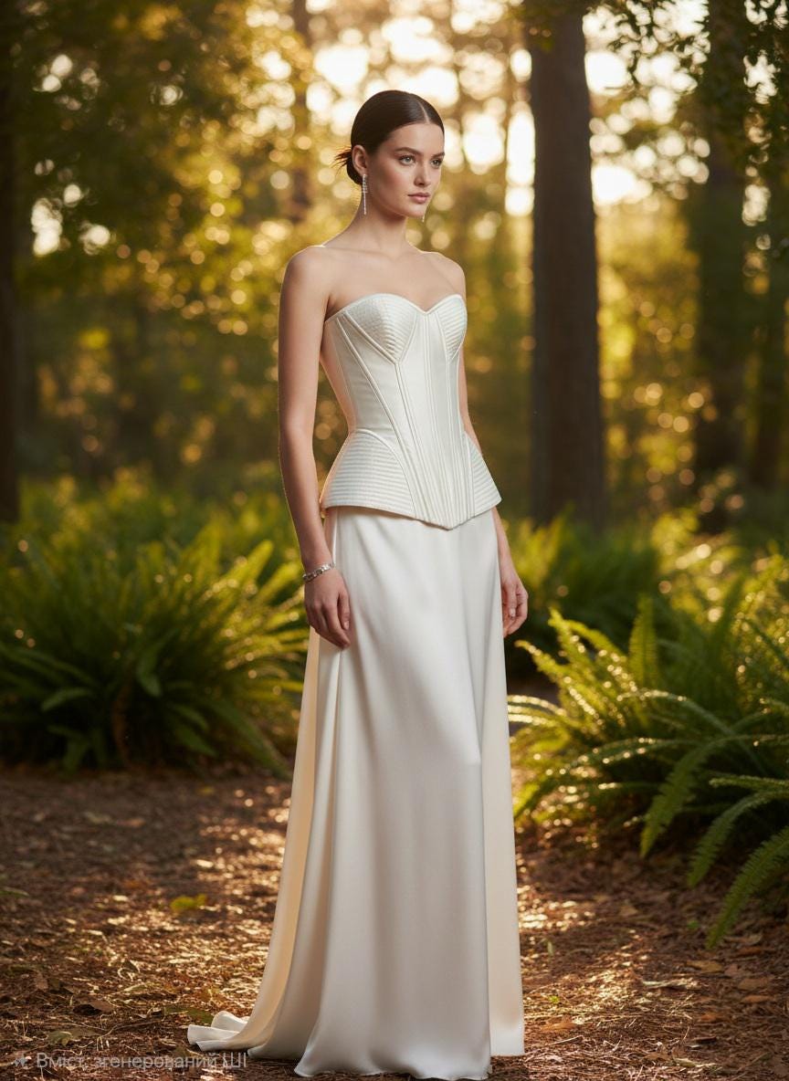 Corset top and skirt set - ideal for Bachelorette celebrations, Prom nights, and summer Weddings, Bridesmaid overbust corset