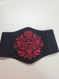 Embroidered underbust corset belt, reverse cottagecore corset top, renaissance corset belt, Victorian corset top, folk plus size