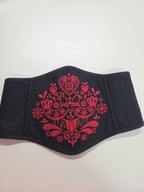 Embroidered underbust corset belt, reverse cottagecore corset top, renaissance corset belt, Victorian corset top, folk plus size