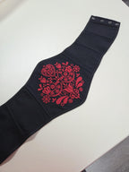 Black reverse corset, custom renaissance corset, Victorian corset top, plus size underbust corset belt with embroidery