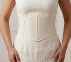 Lace Corset Belt, Ivory Waist Cincher, Underbust Corset Lace Up, Renaissance Corset Underbust, Bridal Corset Belt, Cottagecore Belt