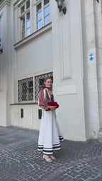 Long skirt, linen skirt with linen, Ukrainian long etno skirt