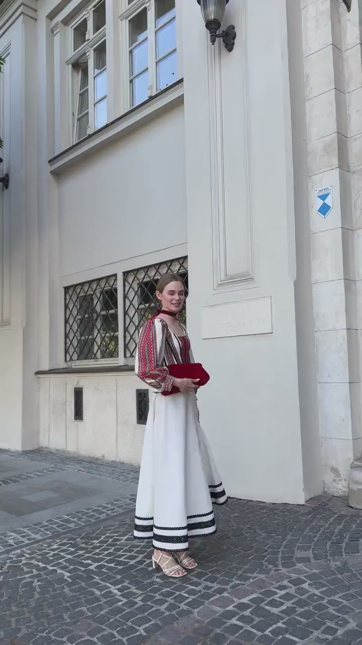 Long skirt, linen skirt with linen, Ukrainian long etno skirt