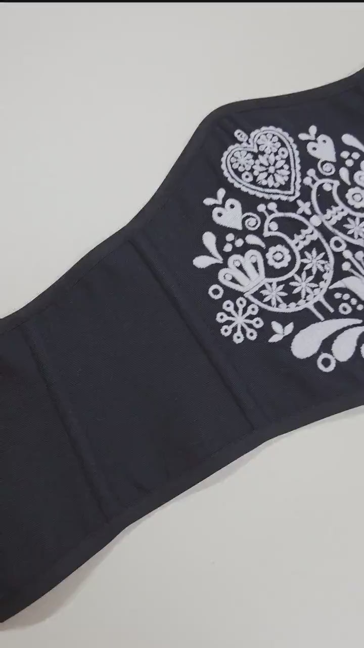 Embroidered underbust corset belt, reverse cottagecore corset top, renaissance corset belt, Victorian corset top, folk plus size
