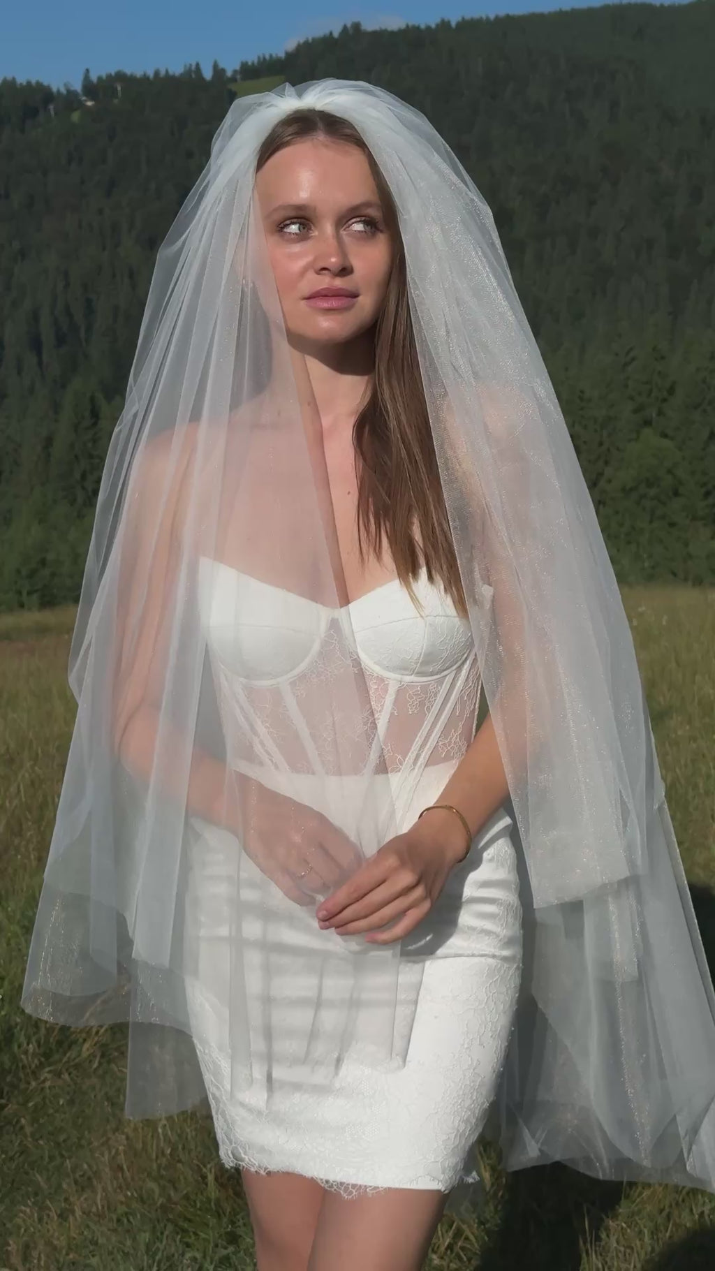 Olivia light ivory corset lace covered wedding dress (Copy)